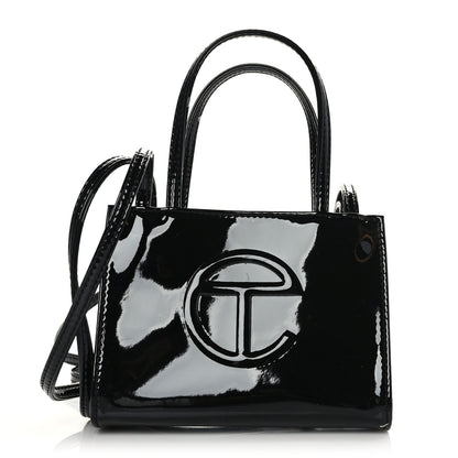 Telfar Patent Vegan Leather Small Shopping Bag Black 1 of 7