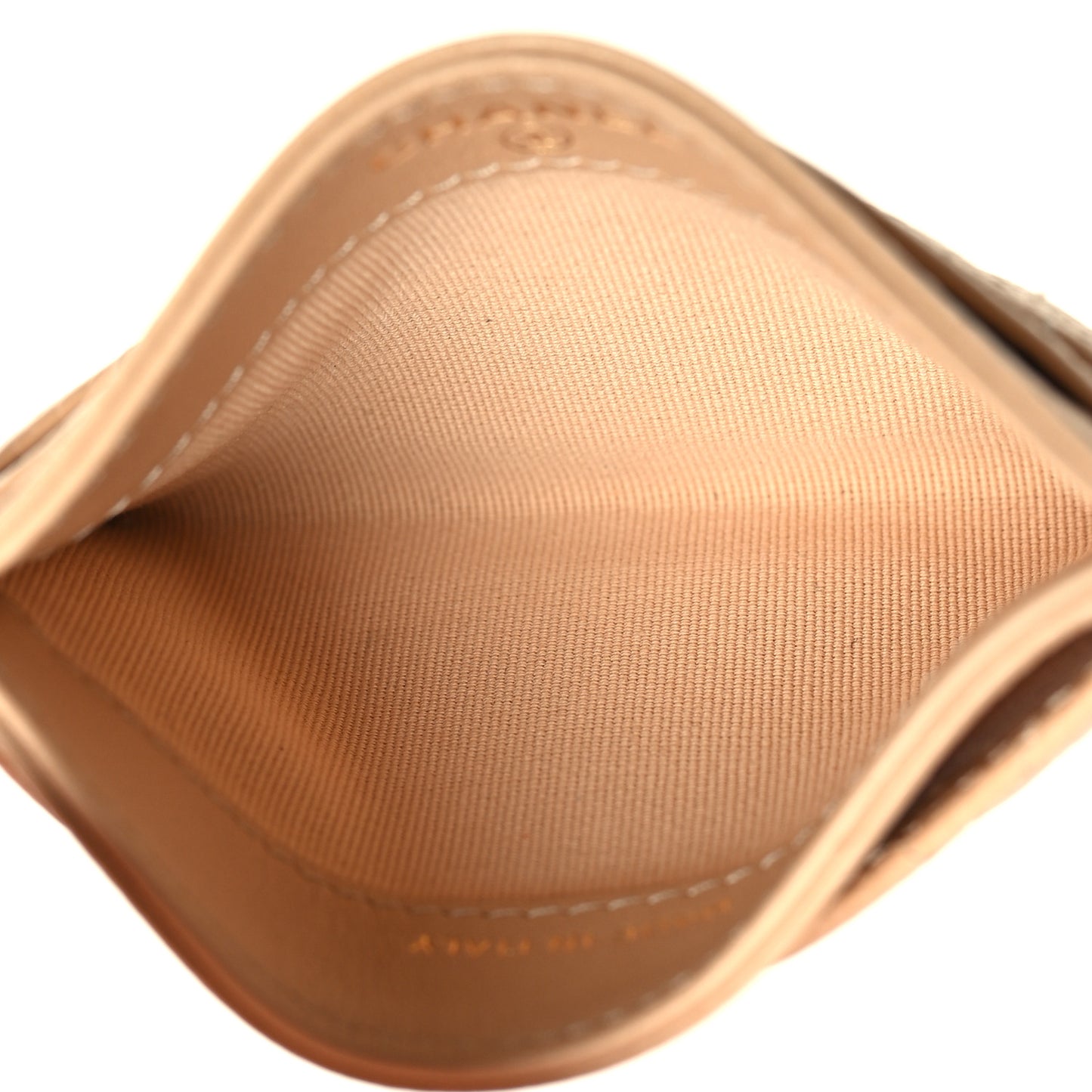 Caviar Quilted Card Holder Beige
