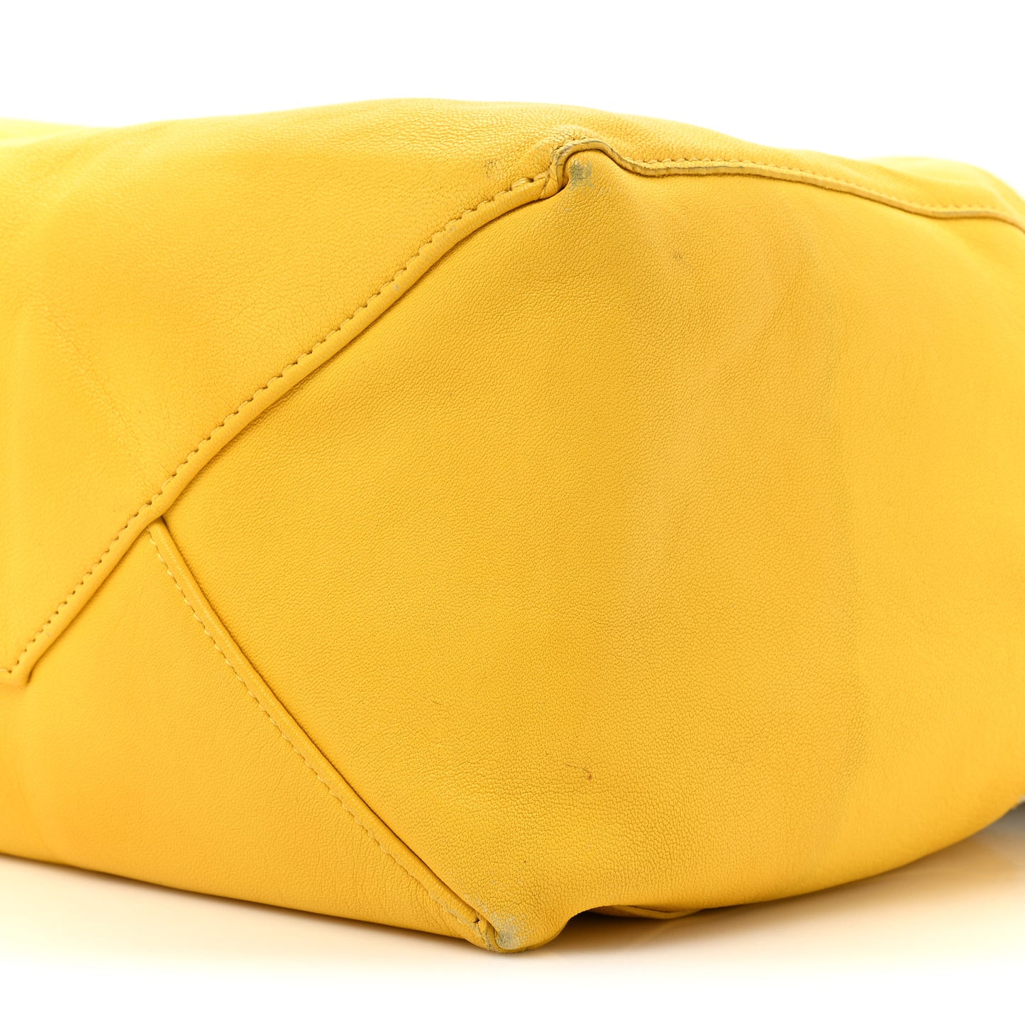 Lambskin Vertical Bi-Cabas White Sun Yellow