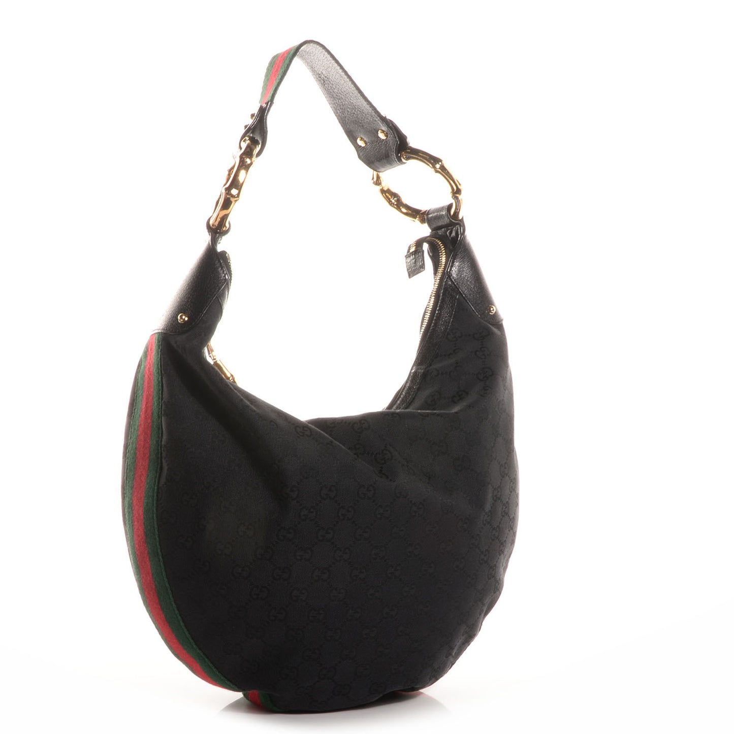 Monogram Web Bamboo Ring Hobo Black