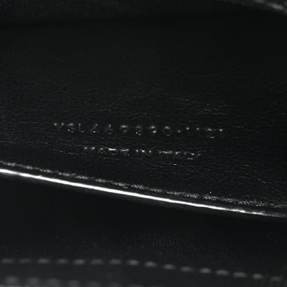 Saint Laurent Grain De Poudre Small Monogram Monochrome Kate Satchel Black 8 of 15