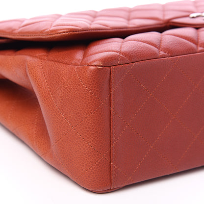 Chanel Caviar Quilted Maxi Double Flap Dark Orange 9 of 15