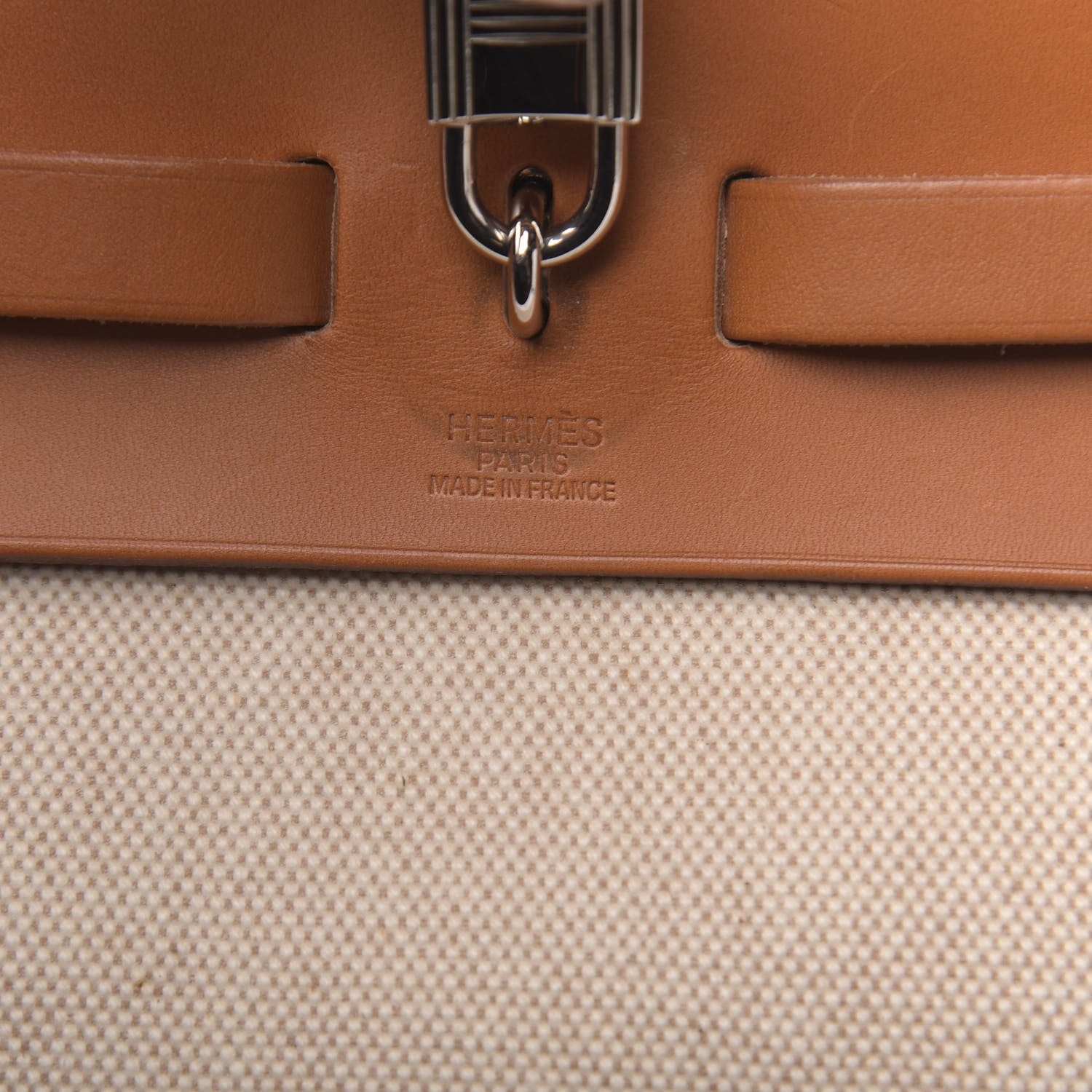 Hermes Toile Vache Calfskin Herbag 40 GM Natural 8 of 15