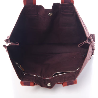 Hermes Canvas Fourre Tout MM Burgundy 5 of 20