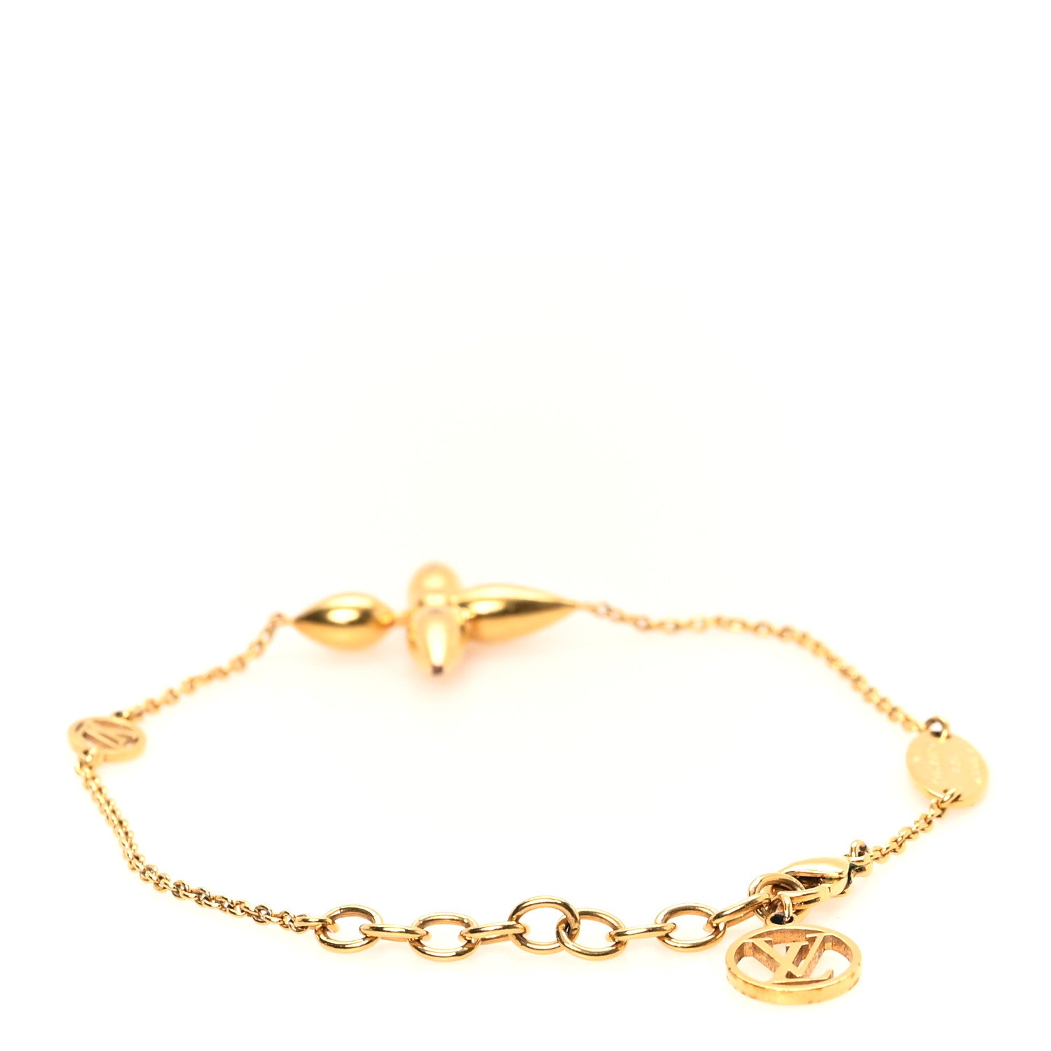 Louis Vuitton Metal Louisette Charm Bracelet Gold 3 of 6