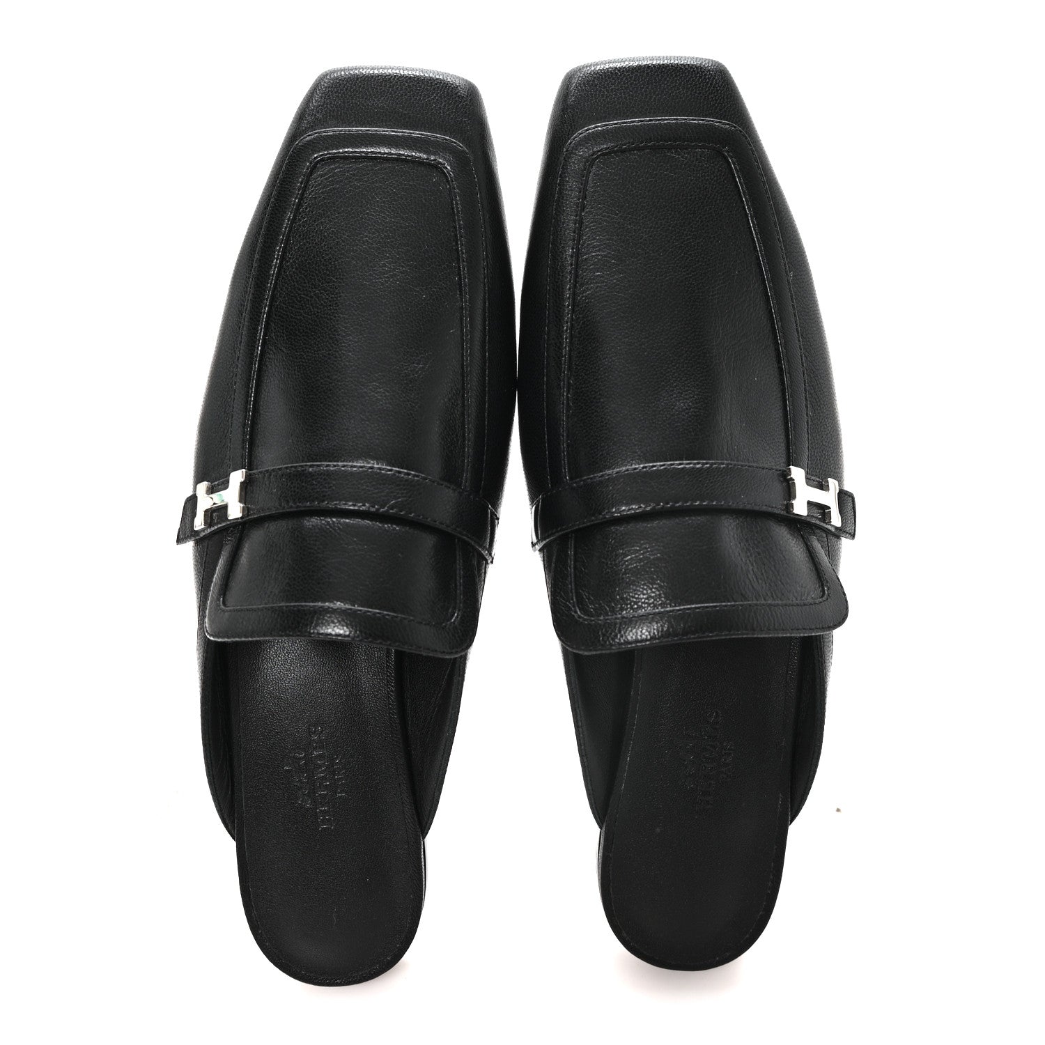 Hermes Goatskin Groupie Mules 37 Black 2 of 9