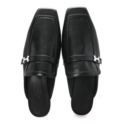 Hermes Goatskin Groupie Mules 37 Black 2 of 9