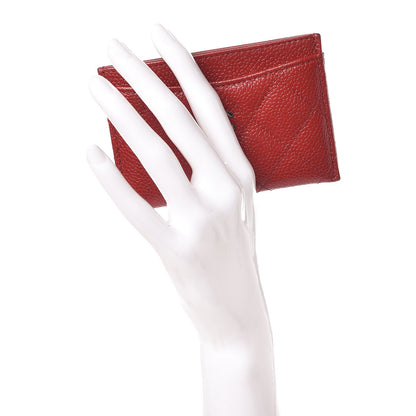 Chanel Caviar Quilted Card Holder Red 2 of 12