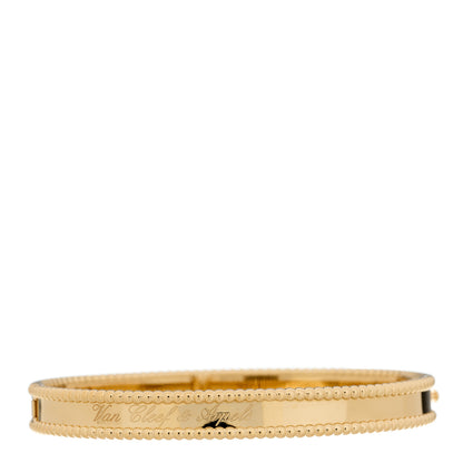 Van Cleef & Arpels 18K Yellow Gold Perlee Signature Bangle Bracelet L 1 of 4