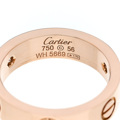 Cartier 18K Pink Gold 3 Diamond 5.5mm LOVE Ring 56 7.75 4 of 4