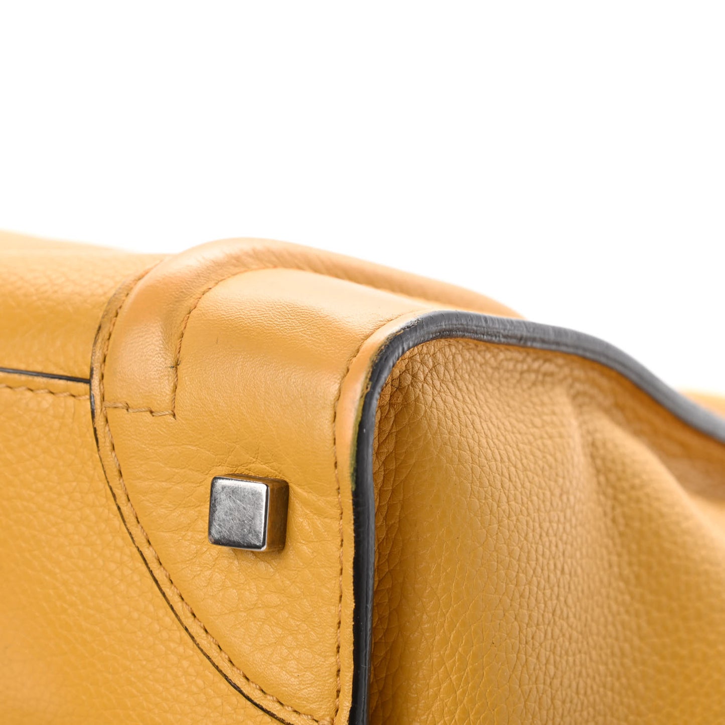 Drummed Calfskin Mini Luggage Ocre