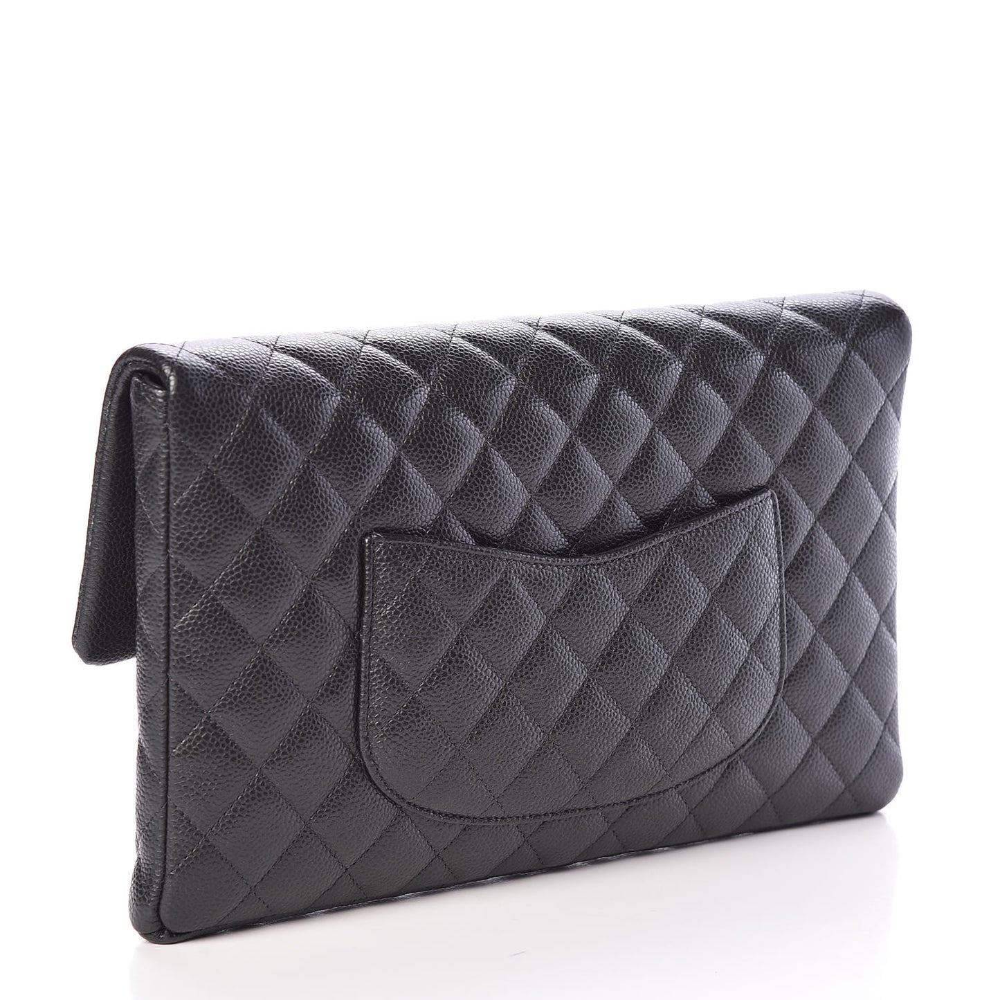 Caviar Quilted Clutch Dark Grey