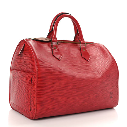 Louis Vuitton Epi Speedy 30 Castillan Red 3 of 11