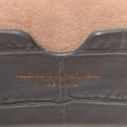 Alexander McQueen Calfskin Crocodile Embossed Box Shoulder Bag 16 Grey 6 of 17