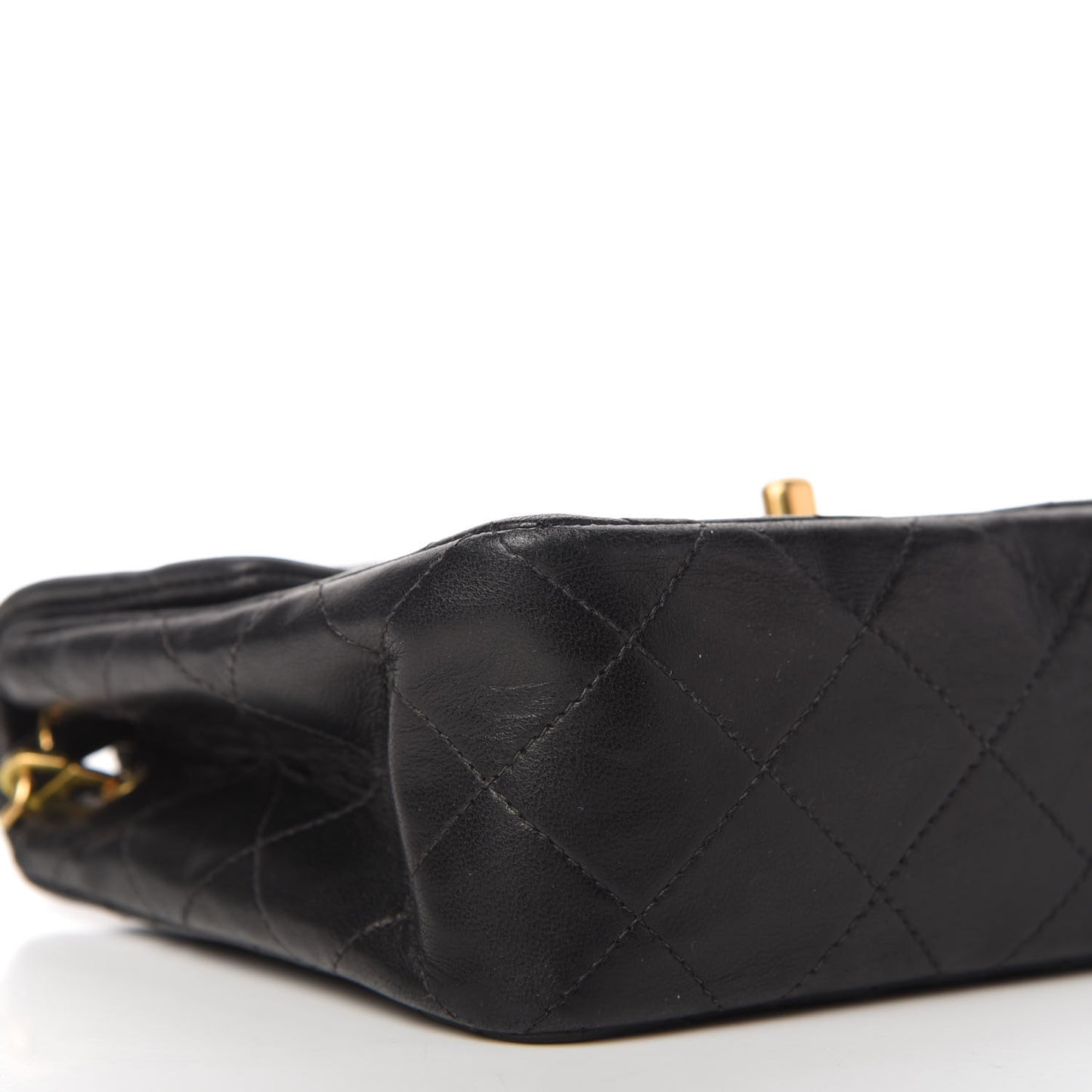Lambskin Quilted Mini Square Flap Black
