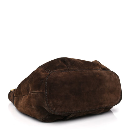 Prada Scamosciato Suede Hobo Brown 4 of 12