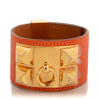 Hermes Epsom Collier de Chien CDC Bracelet L Orange 1 of 8