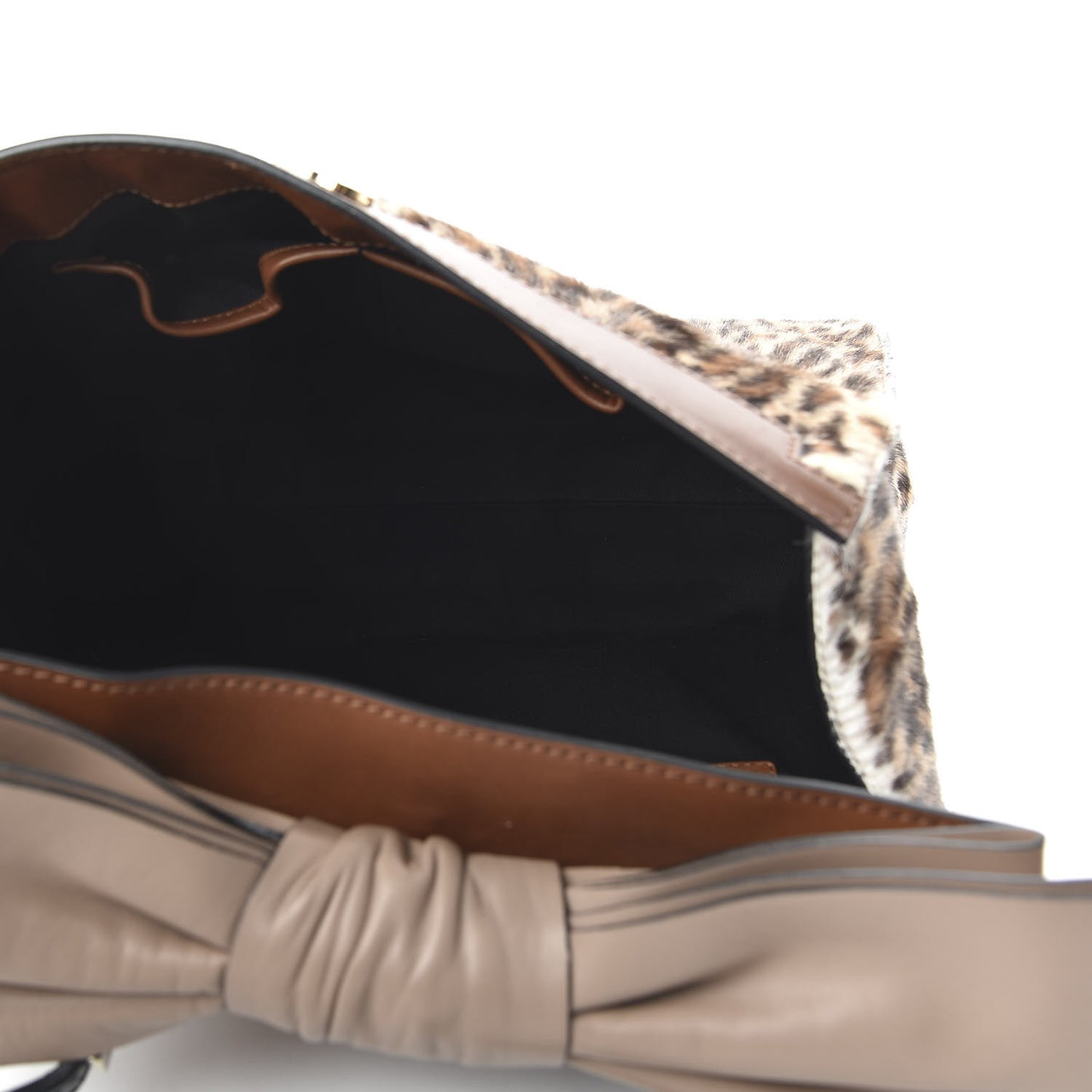 Calf Hair Leopard Print Medium Aphrodite Bow Satchel
