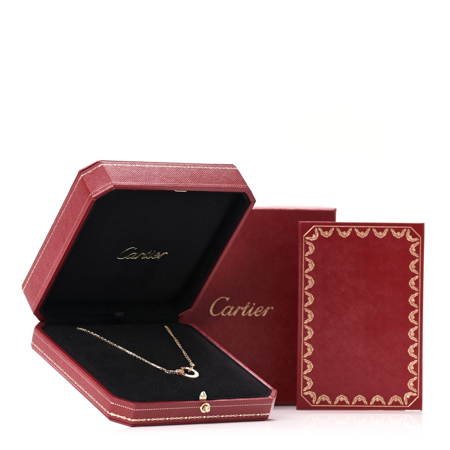 18K Yellow Gold 2 Diamond LOVE Necklace