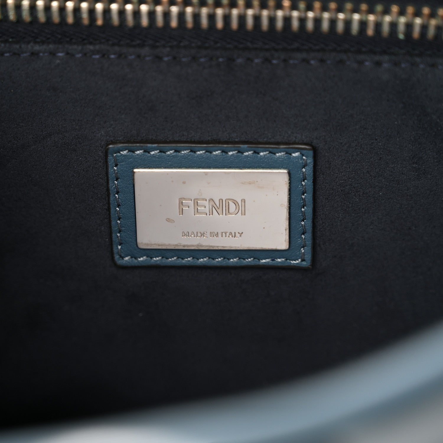 Fendi Calfskin Geometric Embroidered Medium Peekaboo Iconic Satchel Pavone Palladio 7 of 10