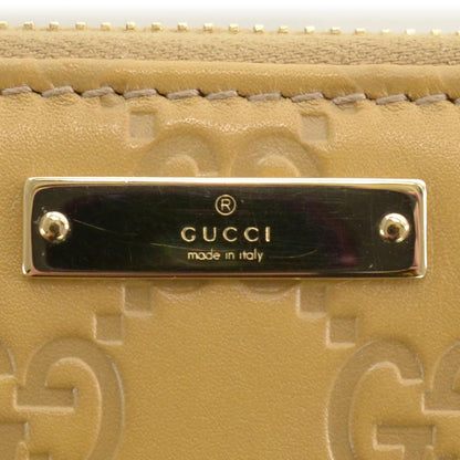 Gucci Guccissima Metal Bar Zip Around Wallet Tan 5 of 9