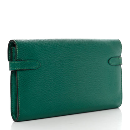 Hermes Epsom Kelly Longue Wallet Malachite 2 of 13
