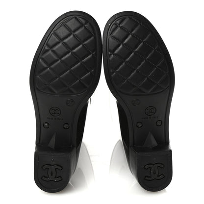 Chanel Rubber Glitter Camellia Rain Boots 37 Black 6 of 8
