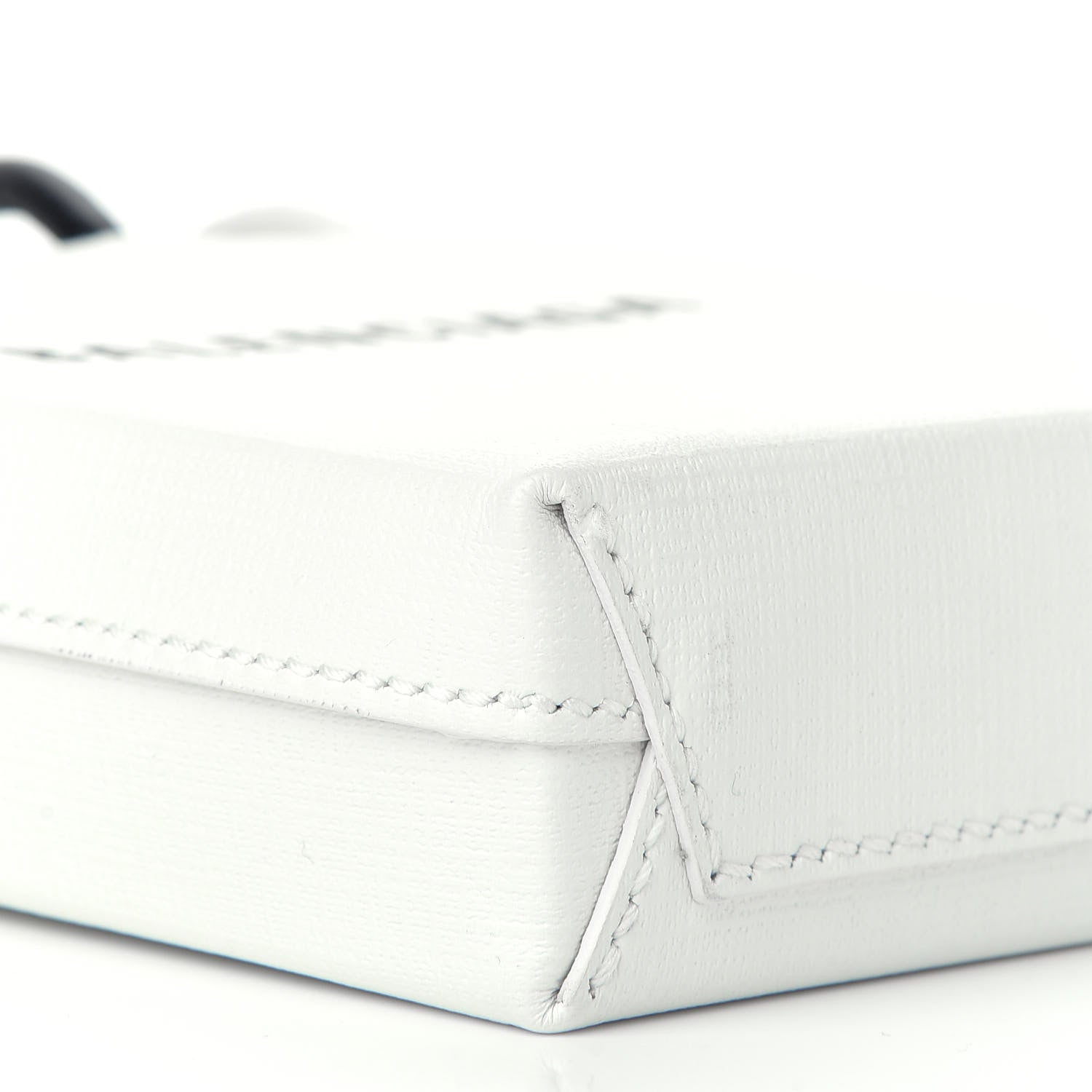Balenciaga Squared Calfskin Logo Shopping Phone Holder Bag White 7 of 8