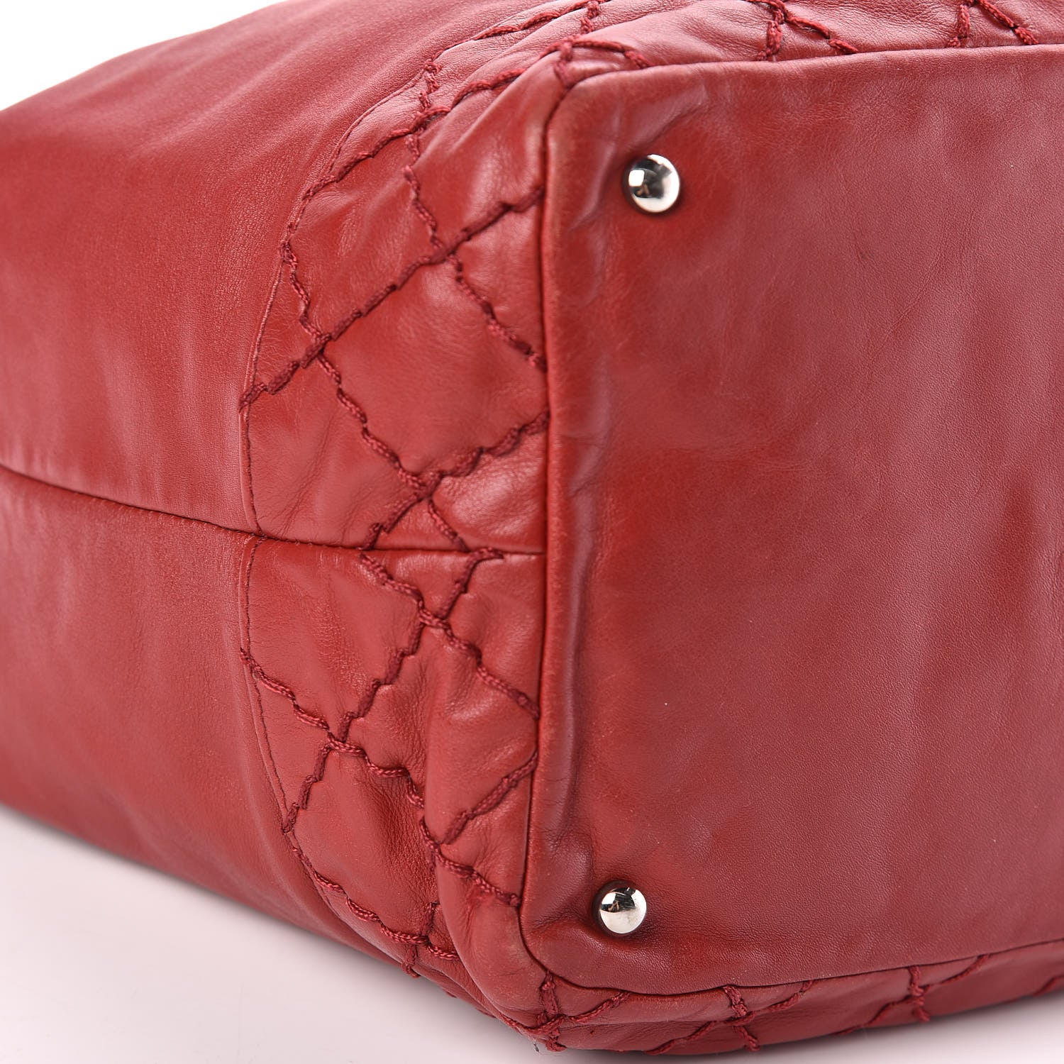 Chanel Calfskin Drawstring CC Bucket Bag Red 12 of 15
