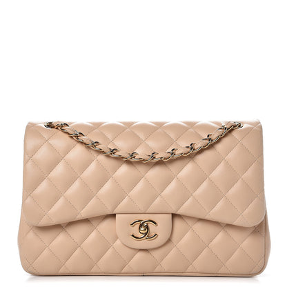 Chanel Lambskin Quilted Jumbo Double Flap Beige Clair 1 of 15