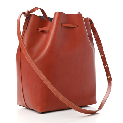 Mansur Gavriel Calfskin Bucket Bag Saddle 3 of 10