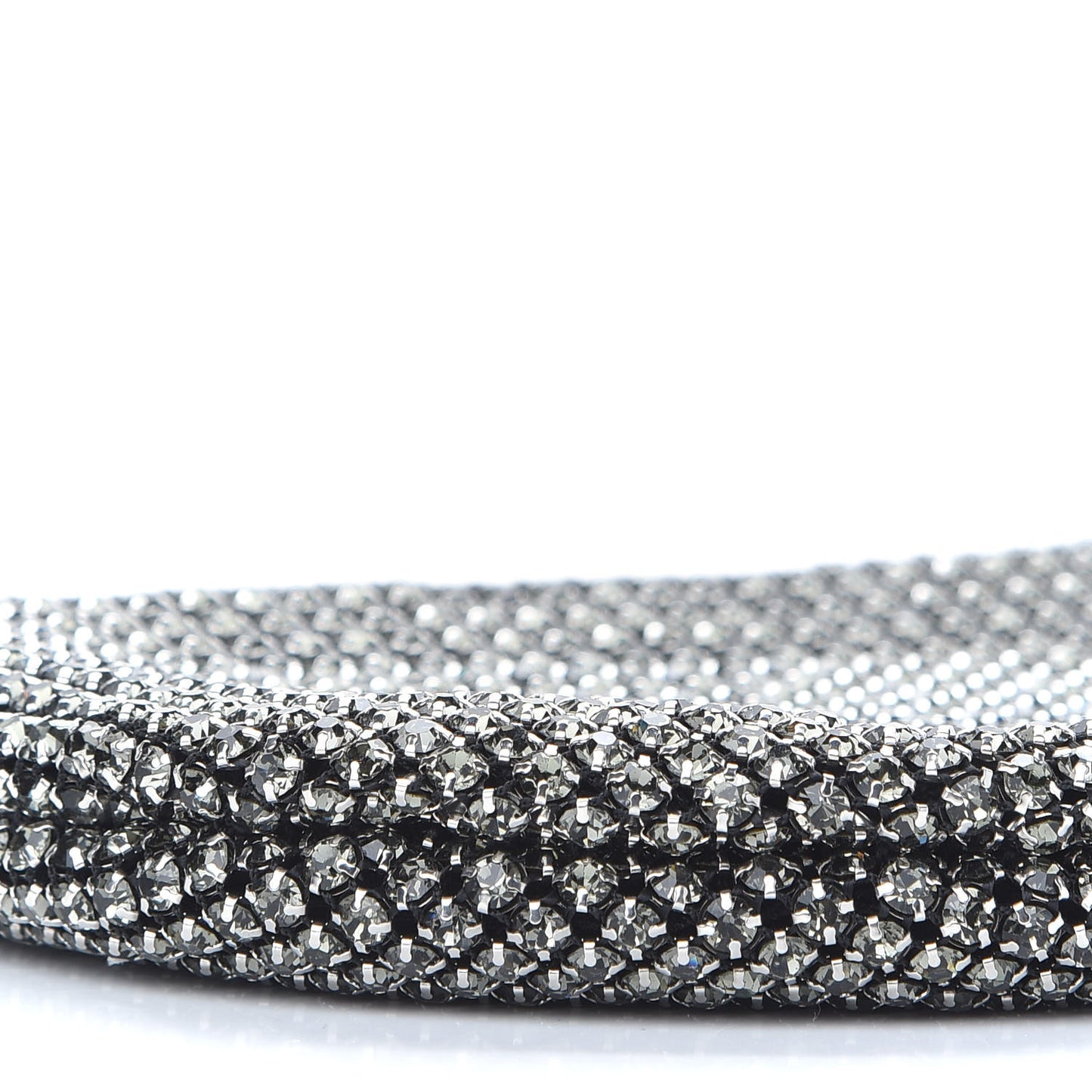 Mesh Crystal Wanglock Fortune Cookie Bag Black