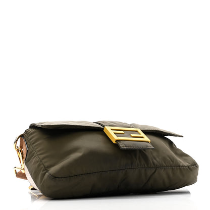 Fendi Nylon Dolmias Vitello Grace FF Puffer Belt Baguette Bag Military Brown Tortora 4 of 10