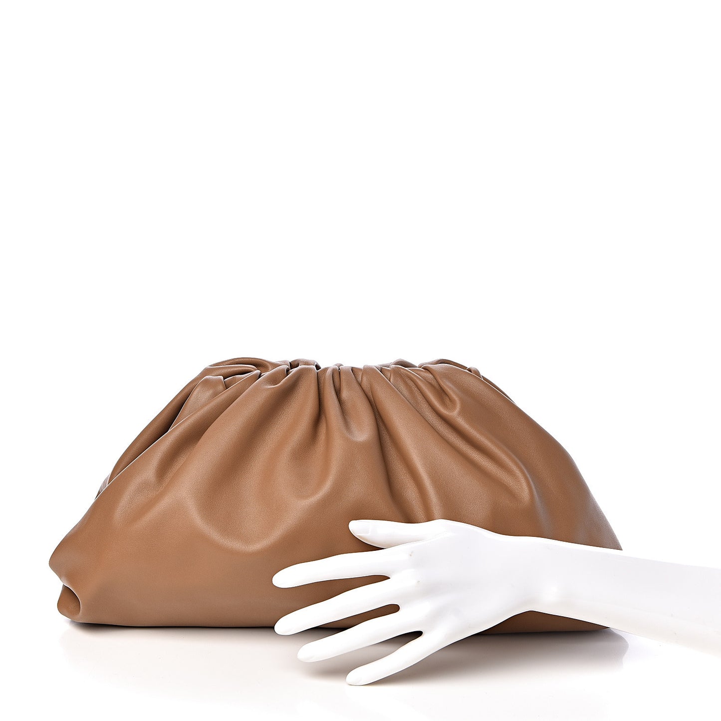 Smooth Butter Calf The Pouch Oversized Clutch Cammello