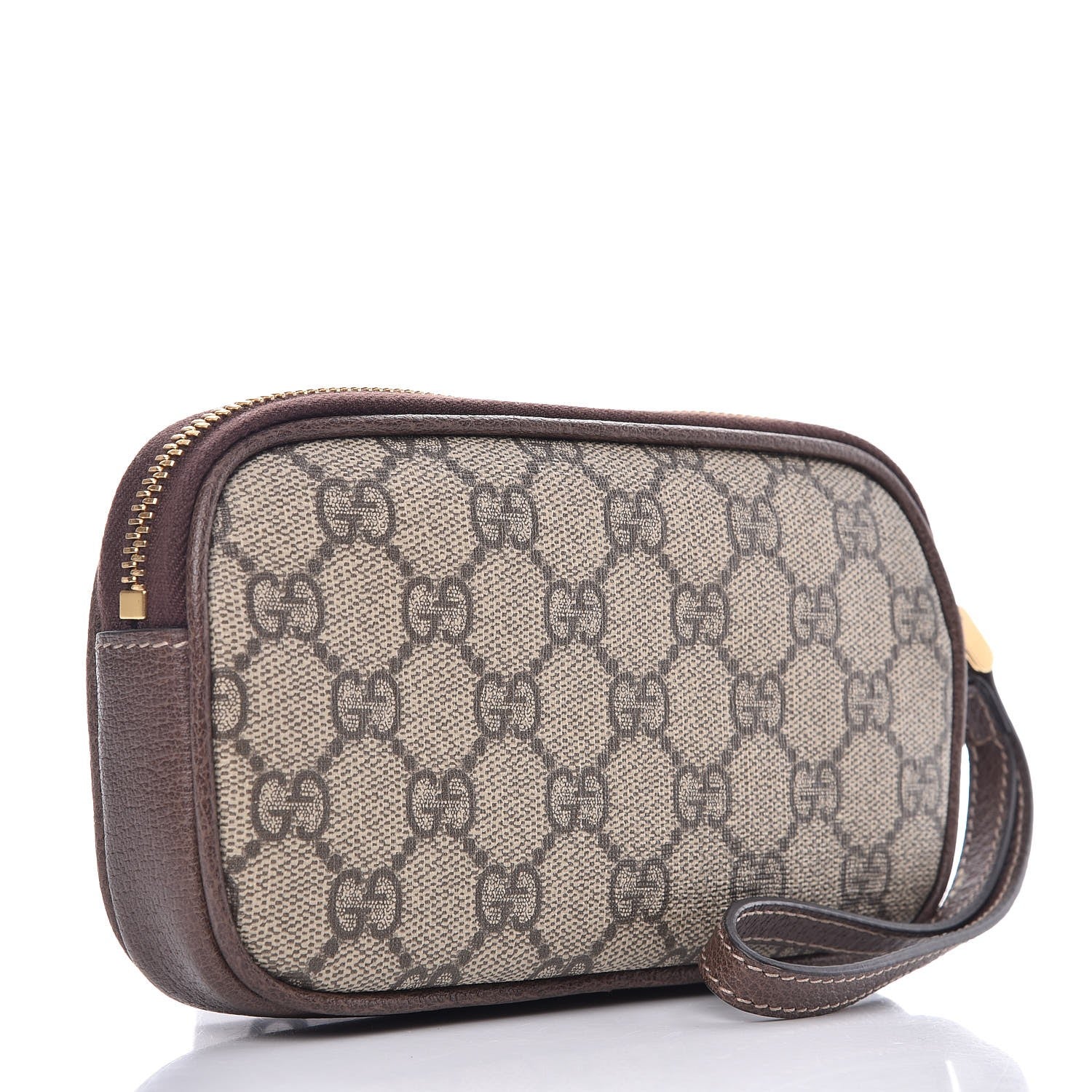 Gucci GG Supreme Monogram Ophidia Phone Case Wristlet Brown 3 of 8