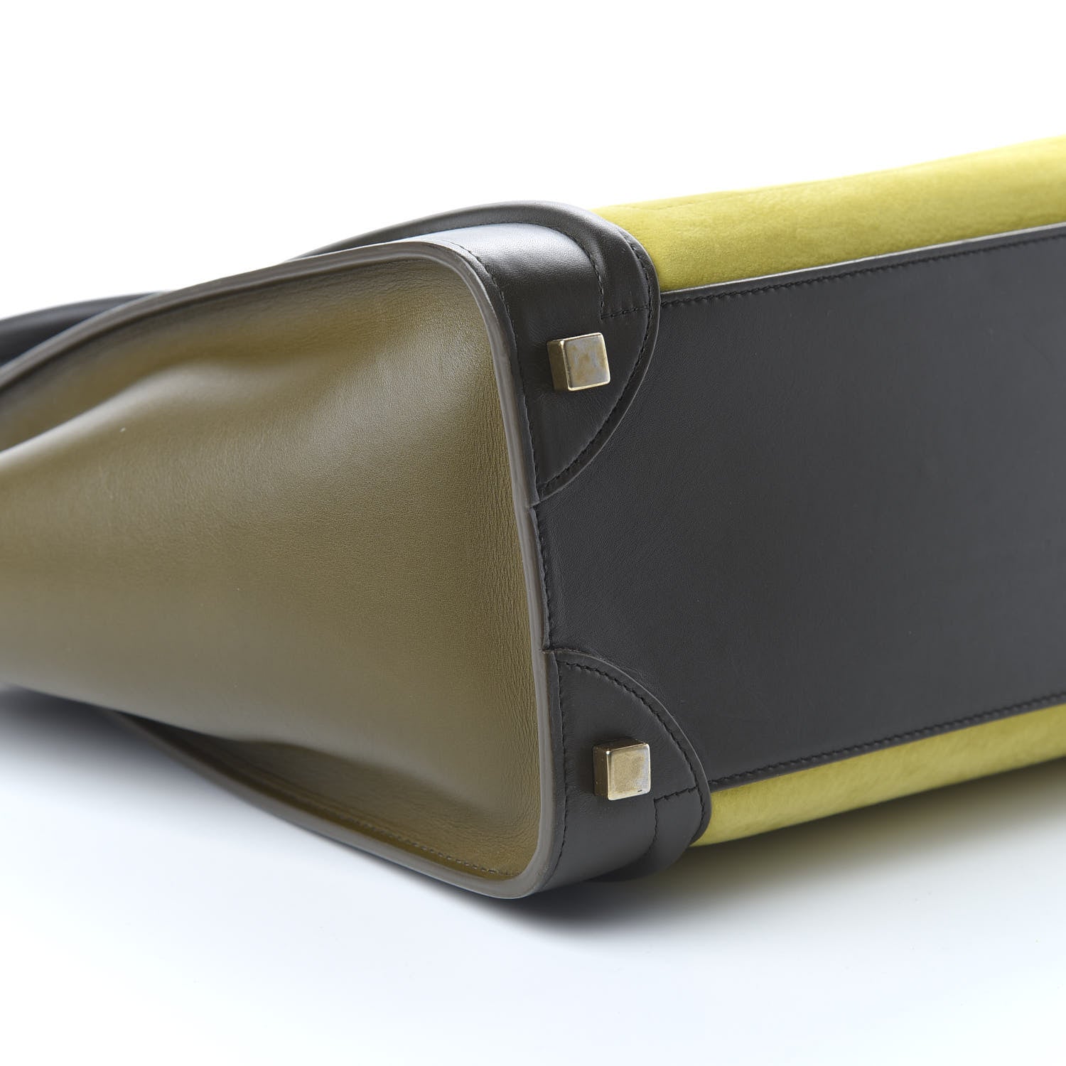Celine Nubuck Smooth Calfskin Micro Tri-Color Luggage Chartreuse 6 of 9
