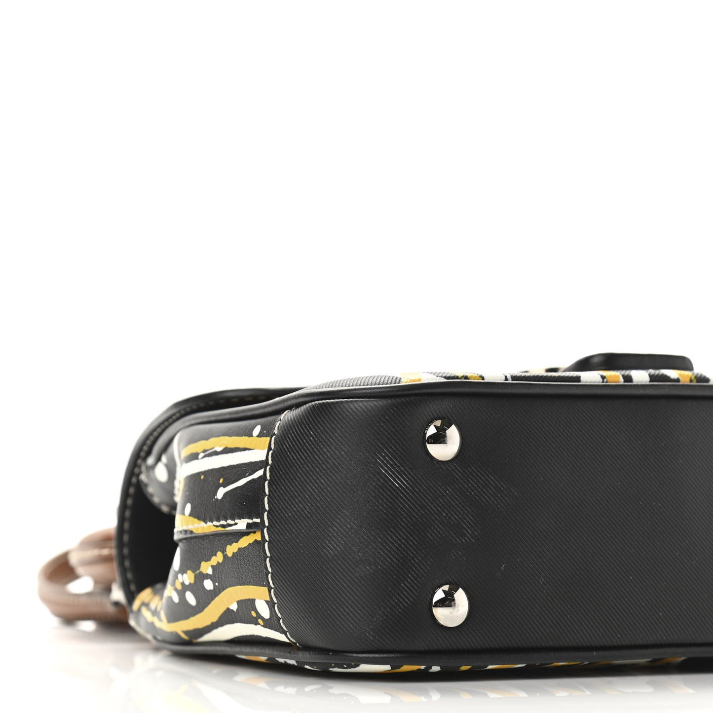 Trench Calfskin Splash Print Small DK88 Top Handle Bag Black