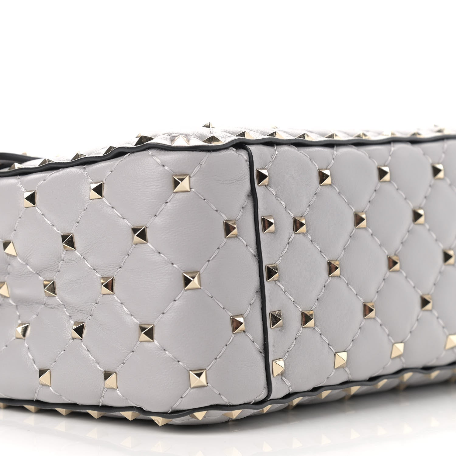 Valentino Garavani Nappa Large Rockstud Spike Shoulder Bag Pastel Grey 9 of 10