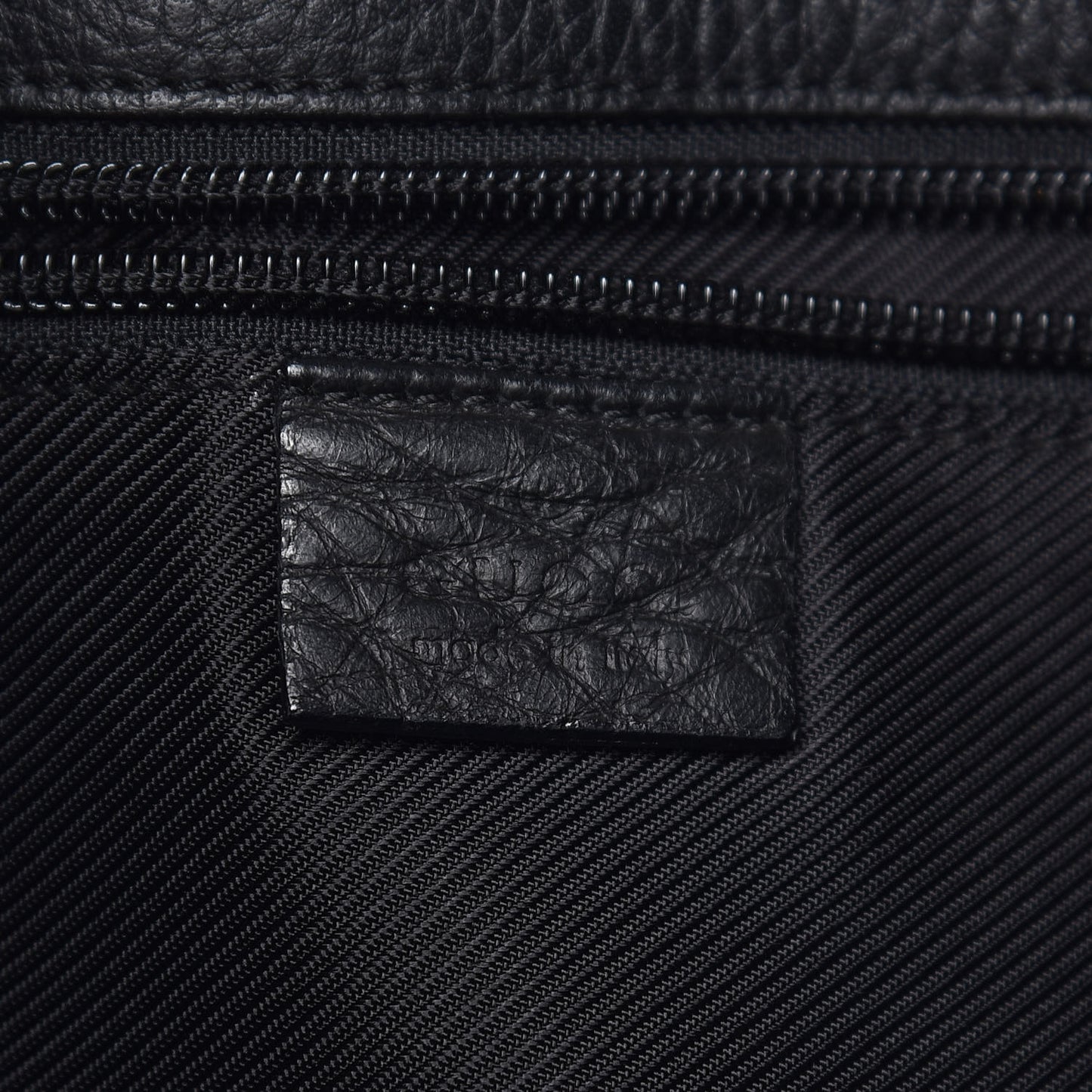 Grained Calfskin Large Shoulder Bag Black