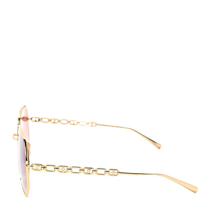 Louis Vuitton Metal My LV Chain Round Sunglasses Z1650E Gold 3 of 6