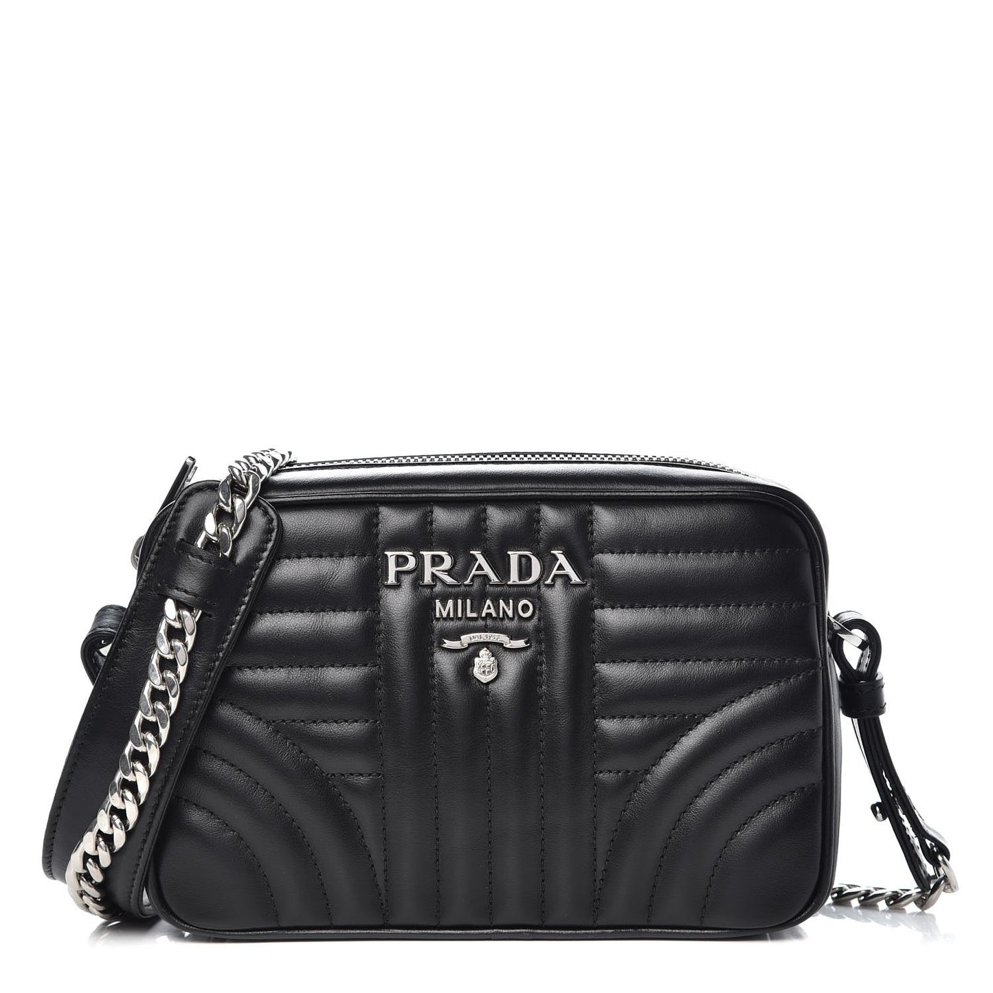 Soft Calfskin Diagramme Crossbody Bag Black