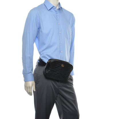 Gucci Calfskin Matelasse Mens GG Marmont Belt Bag 90 36 Black 2 of 12