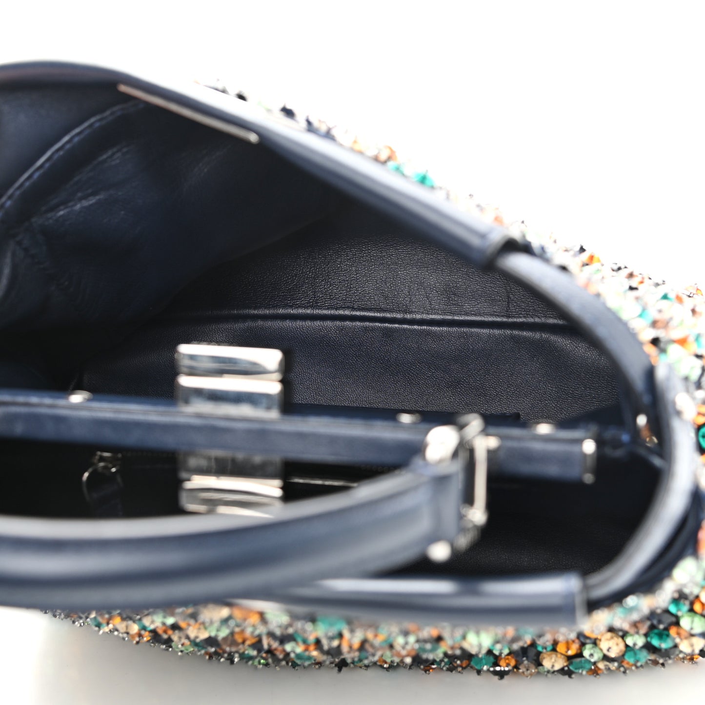 Beaded Micro Peekaboo Iconic Satchel Blue Multicolor