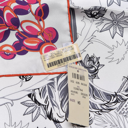 Hermes Silk Mythiques Phoenix Coloriage Scarf 90 Blanc Vert Rouge 5 of 5