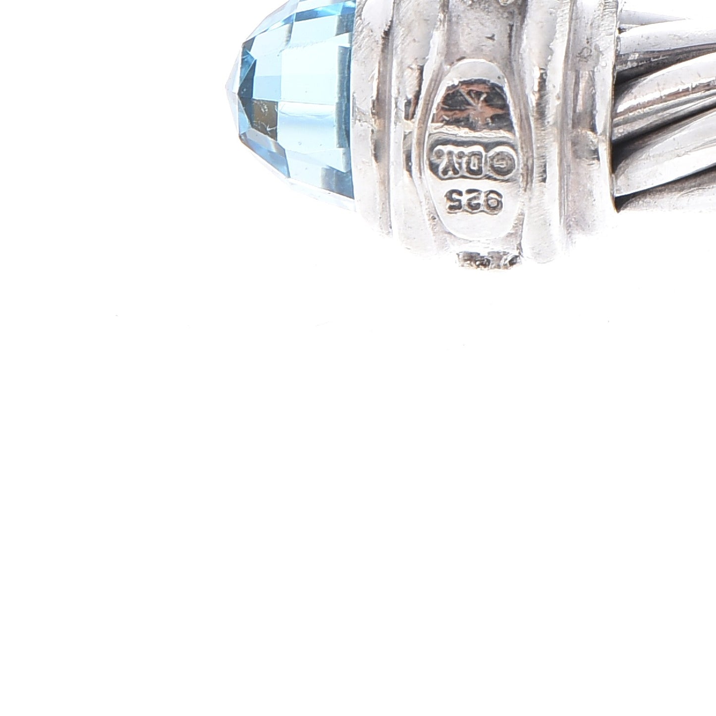 Sterling Silver Blue Topaz Diamond 7mm Cable Classics Bracelet