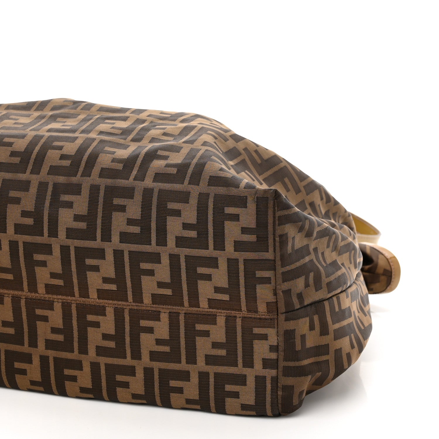 Fendi Nylon Patent Zucca Large Chef Shopper Tote Tobacco 1202738