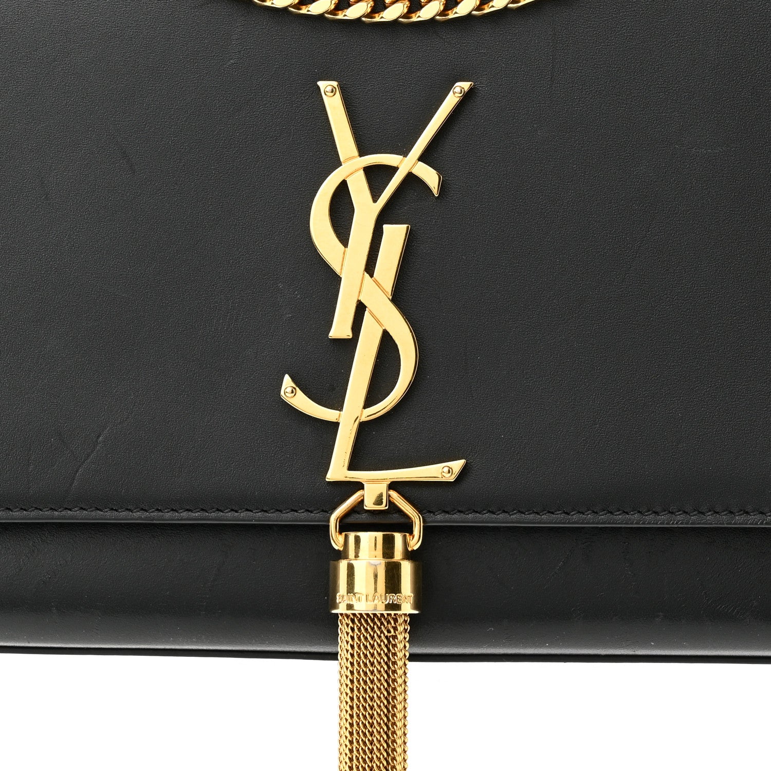 Saint Laurent Smooth Calfskin Medium Classic Monogram Kate Tassel Satchel Black 8 of 11
