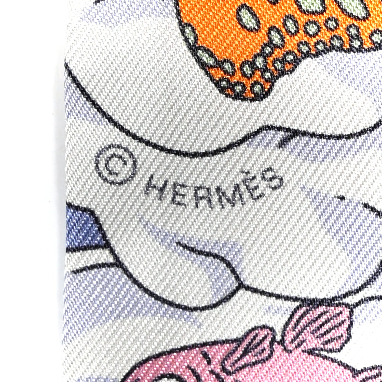 Hermes Silk Sur Mon Nuage Twilly Bleu Black Mauve 4 of 4