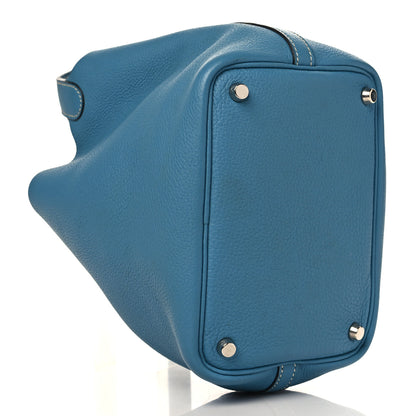 Hermes Taurillon Clemence Picotin 22 MM Blue Jean 4 of 9