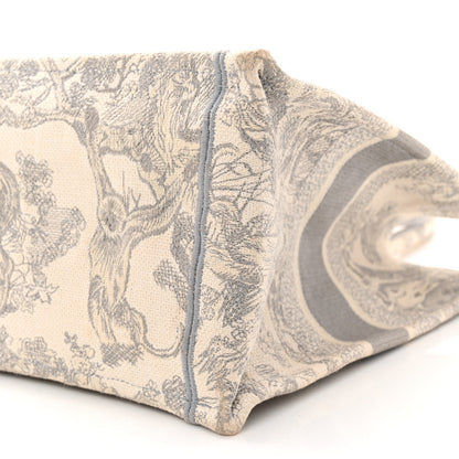 Christian Dior Canvas Embroidered Medium Dioriviera Toile De Jouy Book Tote Gray 10 of 18